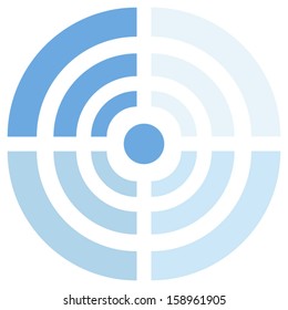 Wifi circle concept blue sign modern