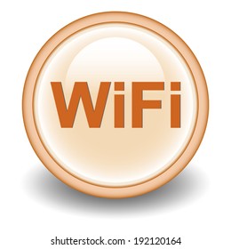 wifi circular icon on Orange  background 