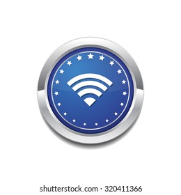 WIFI Circular Vector Blue Web Icon Button