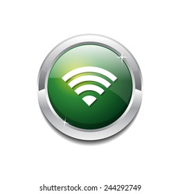 WIFI Circular Vector Green Web Icon Button