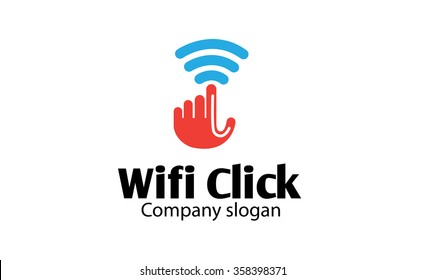 Wifi Click Hand Wireless Search Items Logo Vector Symbol Design Illustration