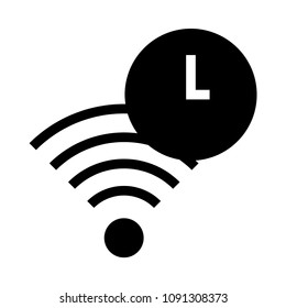 wifi clock vector glyphs icon