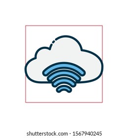 Wifi and cloud design, Internet technology communication connection network wireless and digital theme Vector illustration