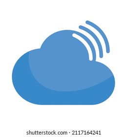 wifi cloud icon on white background