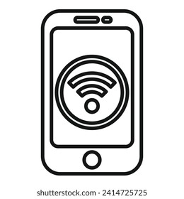 Wifi cloud smartphone icon outline vector. Cloud information admin. Online lock