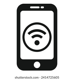 Wifi cloud smartphone icon simple vector. Cloud information admin. Online lock