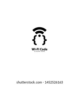 Wifi Code Logo Design Template