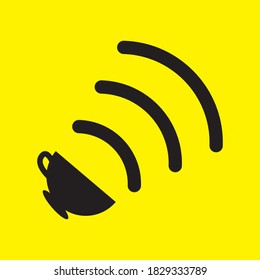 wifi coffee concept, icon illustration vector