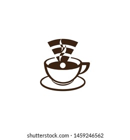 wifi coffee vector logo design