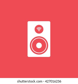 Wi-Fi Column Icon On Red Background