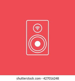 Wi-Fi Column Icon On Red Background