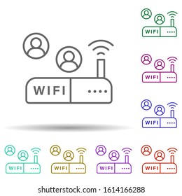 Wifi, communication in multi color style icon. Simple thin line, outline vector of communication icons for ui and ux, website or mobile application