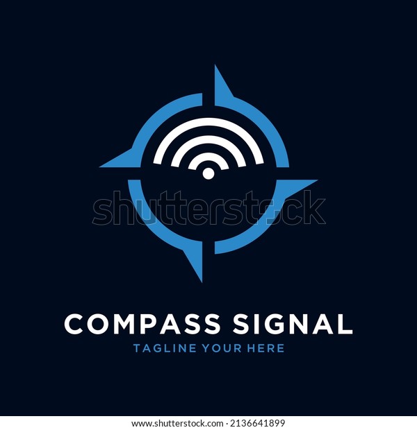 Wifi Compass\
Logo Icon Design vector\
template.