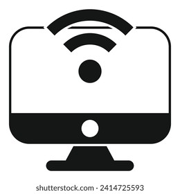 Wifi computer connection icon simple vector. Storage cloud. Digital network