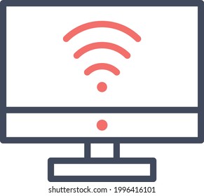 Wifi Computer Icon vector image. Can be used for phone and tablet. Suitable for mobile apps, web apps and print media.