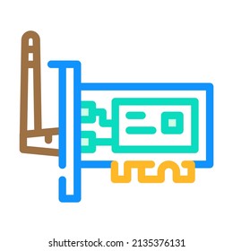 wifi computer part color icon vector. wifi computer part sign. isolated symbol illustration