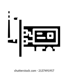 wifi computer part glyph icon vector. wifi computer part sign. isolated contour symbol black illustration