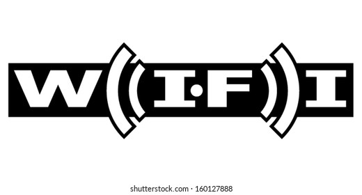 Wifi concept black and white sign illustration