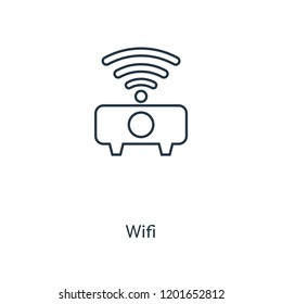 Wifi concept line icon. Linear Wifi concept outline symbol design. This simple element illustration can be used for web and mobile UI/UX.