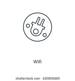 Wifi concept line icon. Linear Wifi concept outline symbol design. This simple element illustration can be used for web and mobile UI/UX.