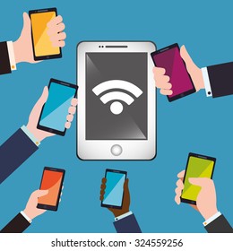 Wifi concept with technology icon design, vector illustration 10 eps graphic.