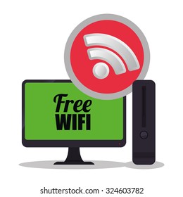 Wifi concept with technology icon design, vector illustration 10 eps graphic.