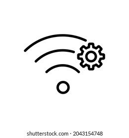 wifi configuration line icon vector design, editable stroke line icon