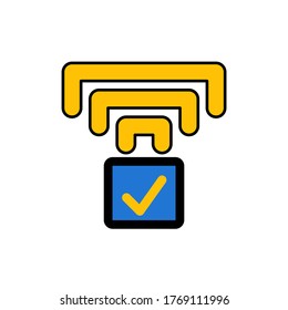 WiFi-Symbol mit Verbindung, Symbol mit gefüllter Linie