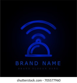 Wifi connection blue chromium metallic logo