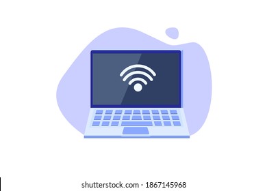 WiFi Connection concept. Remote connected devices. Vector illustration.