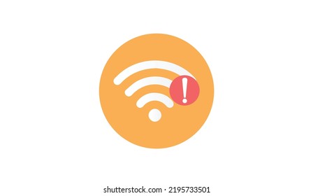 Wifi Connection Error Concept Modern Flat Vector Icon. No Wifi Connection Icon Vector Illustration Eps10.