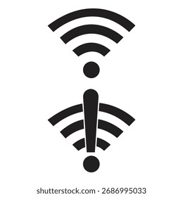 Design de ícone de erro de conexão WiFi 