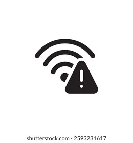 WiFi connection error warning icon Vector