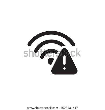 WiFi connection error warning icon Vector