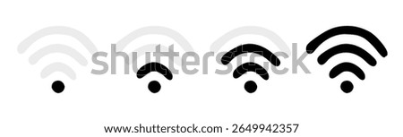 Wi-fi connection hand drawn icon strength of network connection round icons internet available wifi symbols