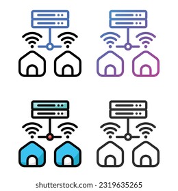 Wifi connection icon design in four variation color