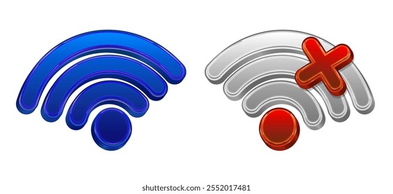 wifi connection icon, good and bad signal