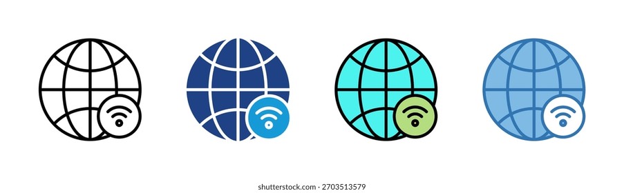Ícone Conexão Wi-Fi define coleção de vários estilos