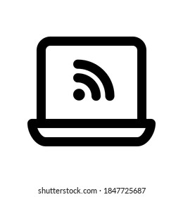 Wifi connection icon vector. Outline wifi connection icon