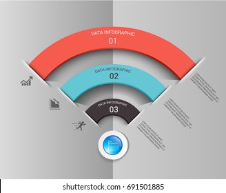 Wifi connection  infographic element design.can used for banner chart diagram workflow timeline and web design,presentation templates background.Vector illustration.