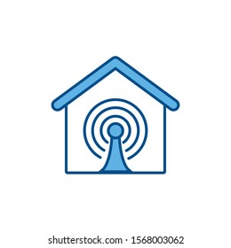 wifi connection internet line and fill style illustration