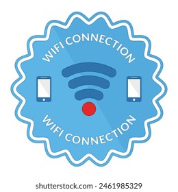 Wifi connection label Vector illustration