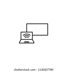 Wi-Fi connection from laptop to TV. thin line network icon