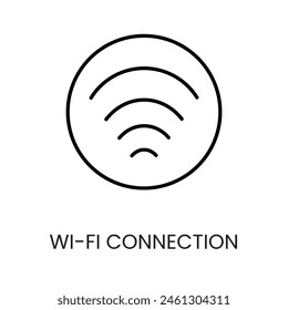 Wi-Fi Connection line vector icon with editable stroke for placement on cctv camera system packaging