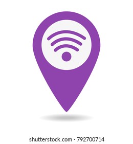Wifi connection map pointer on white background. Vector illustration