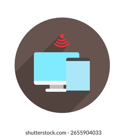 Wifi Connection rounded flat color, mini illustration icon. use for modern concept, print, UI, UX kit, web and app development. Vector related to remote working, work from home.