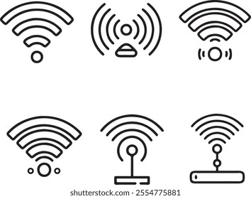 wifi connection set vector design