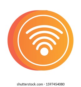 wifi connection signal button icon vector illustration design