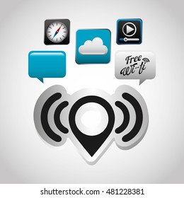wifi connection signal icons vector illustration design