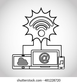wifi connection signal icons vector illustration design